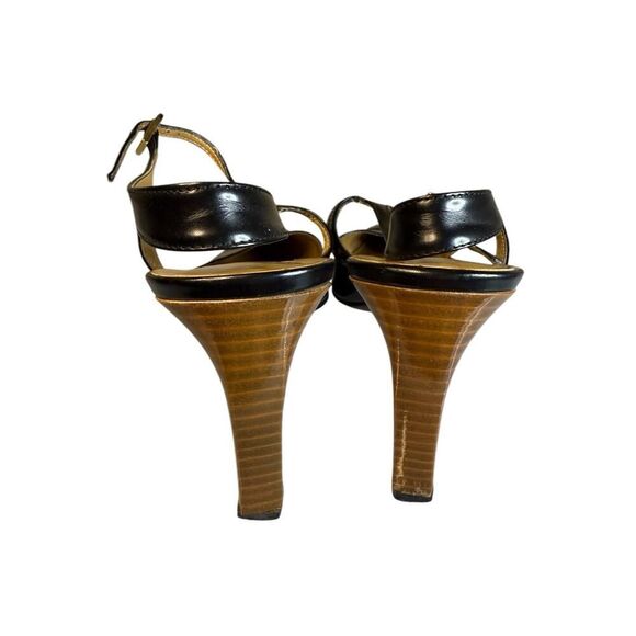 VTG Gucci Scarpa Aperta Pelle Ankle Strap Pumps Size 39.5/9.5 3.5" heel - Picture 7 of 13